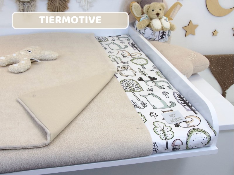 Wickelauflage mit Inlett mit Tiermotiven