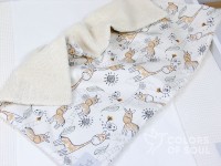 Babydecke - Giraffe und Zebra / Teddyplüsch creme