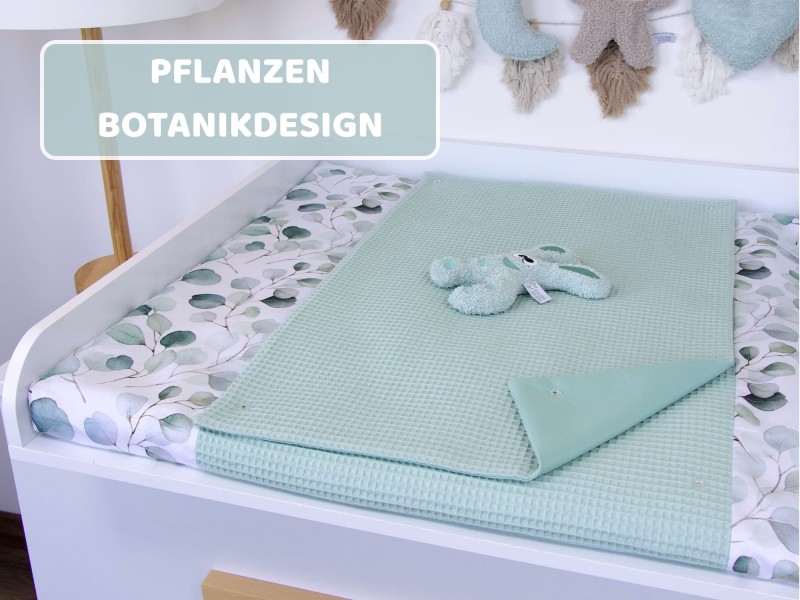 Wickelauflage mit Inlett mit Pflanzen und Botanikdesign