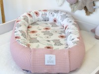 Babynestchen Waffelpique altrosa und Nilpferde