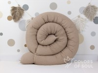 Bettschlange Waffelpique camel