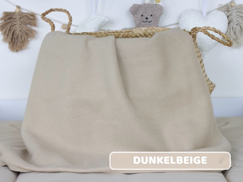 Baumwollfleece dunkelbeige
