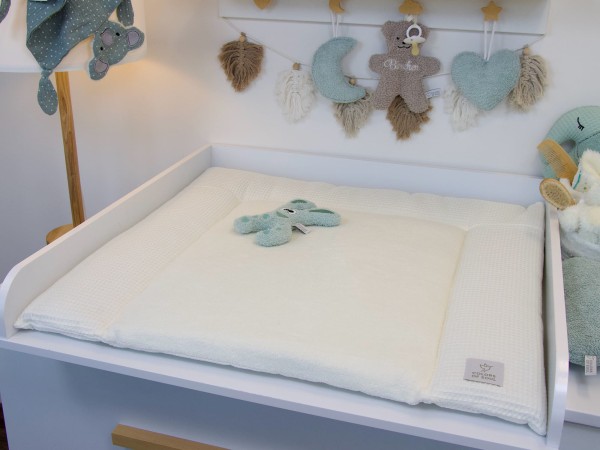 Wickelauflage Waffelpique creme / Baumwollfleece creme