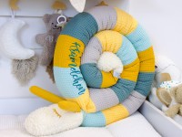 Lagerungsschnecke Baby - Waffelpique pastellmint, hellgelb, hellgrau, altgrün, gelb